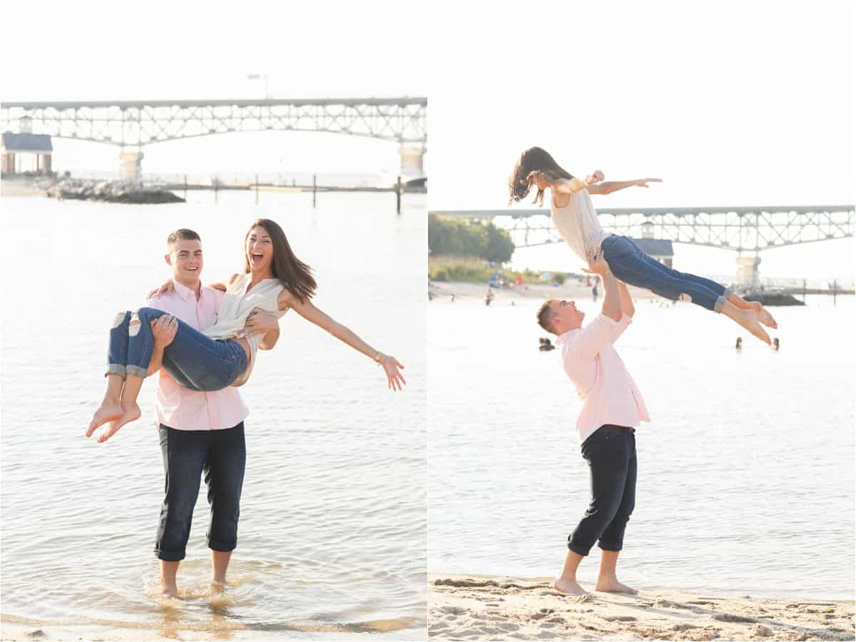 yorktown beach engagement photos