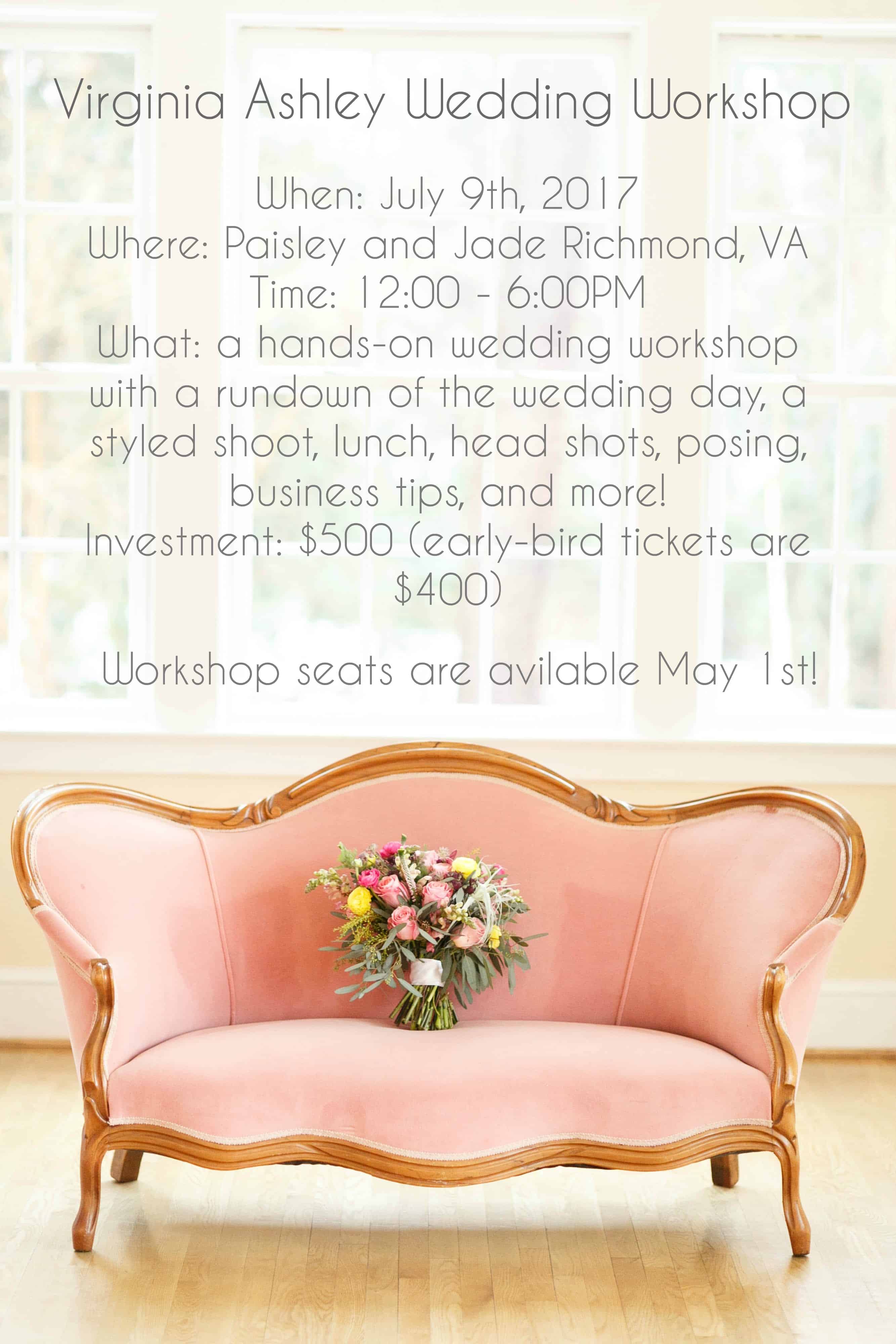 virginia wedding photography workshop