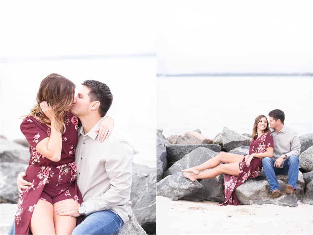 yorktown beach engagement photos