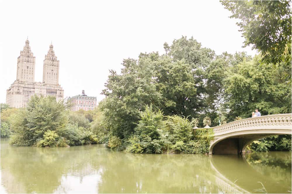 central park bow bridge new york city engagement photos