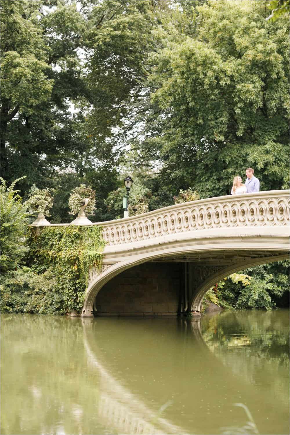 central park bow bridge new york city engagement photos