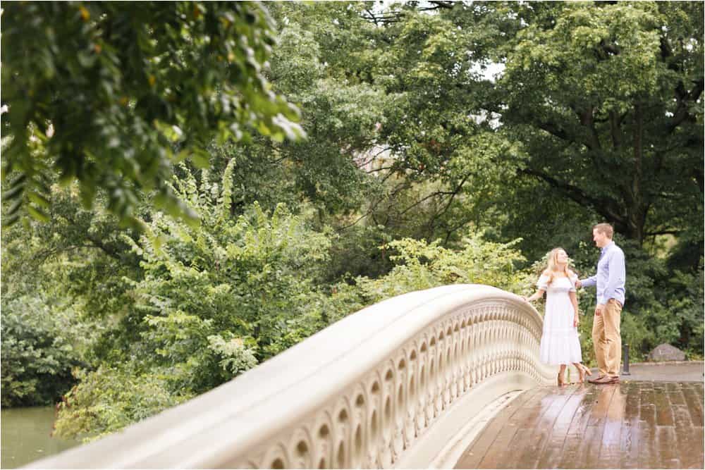 central park bow bridge new york city engagement photos