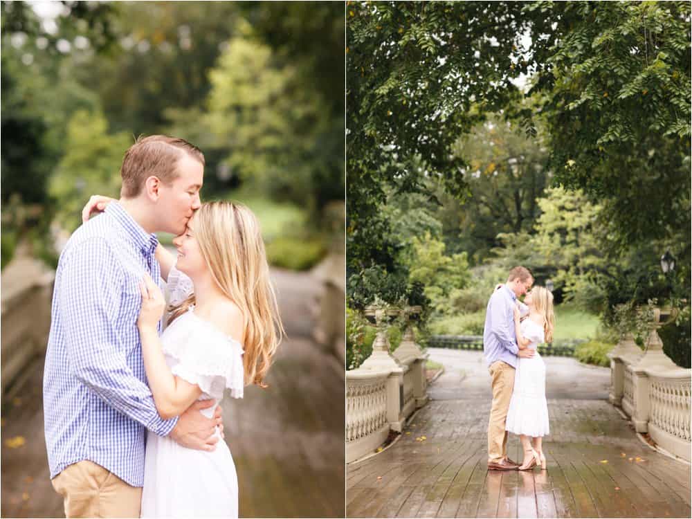 central park bow bridge new york city engagement photos