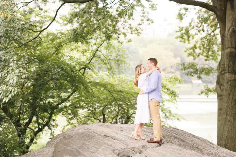 central park bow bridge new york city engagement photos