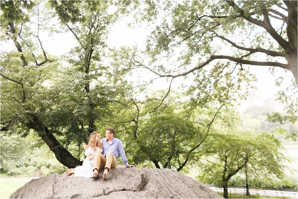 central park bow bridge new york city engagement photos